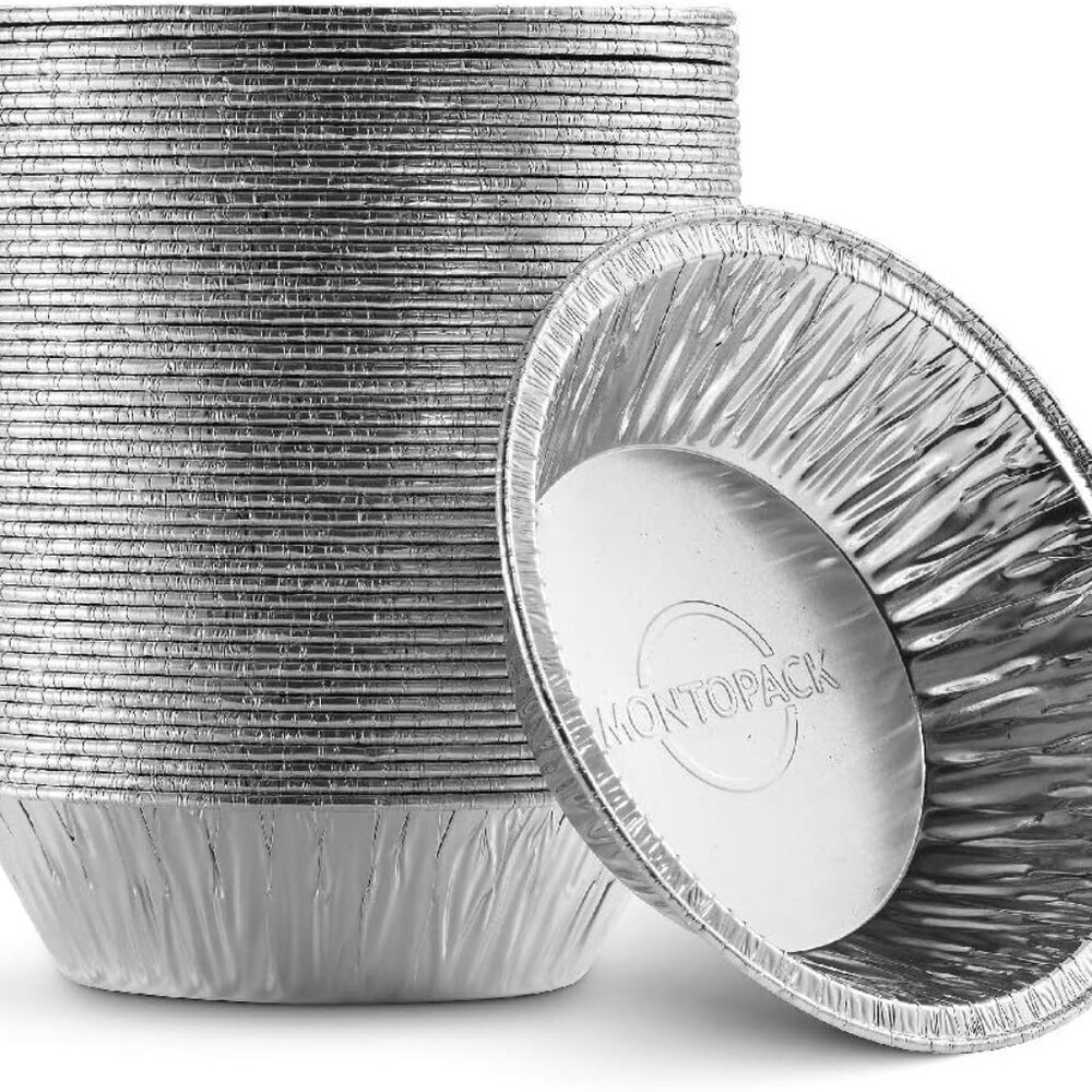 Disposable 5" Aluminum Foil Pie/Tart Pan 50 Pack | 5 Inch Round Cake Pan for Bak